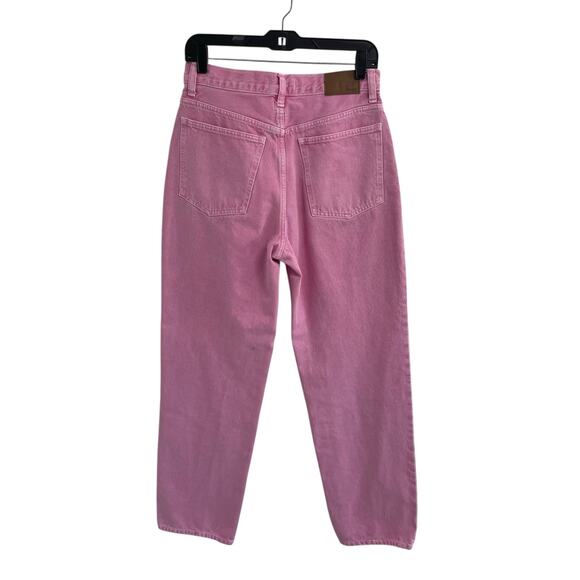 Madewell Baggy Straight Leg Jeans in Retro Pink High Rise Denim Womens 26 - Picture 6 of 10